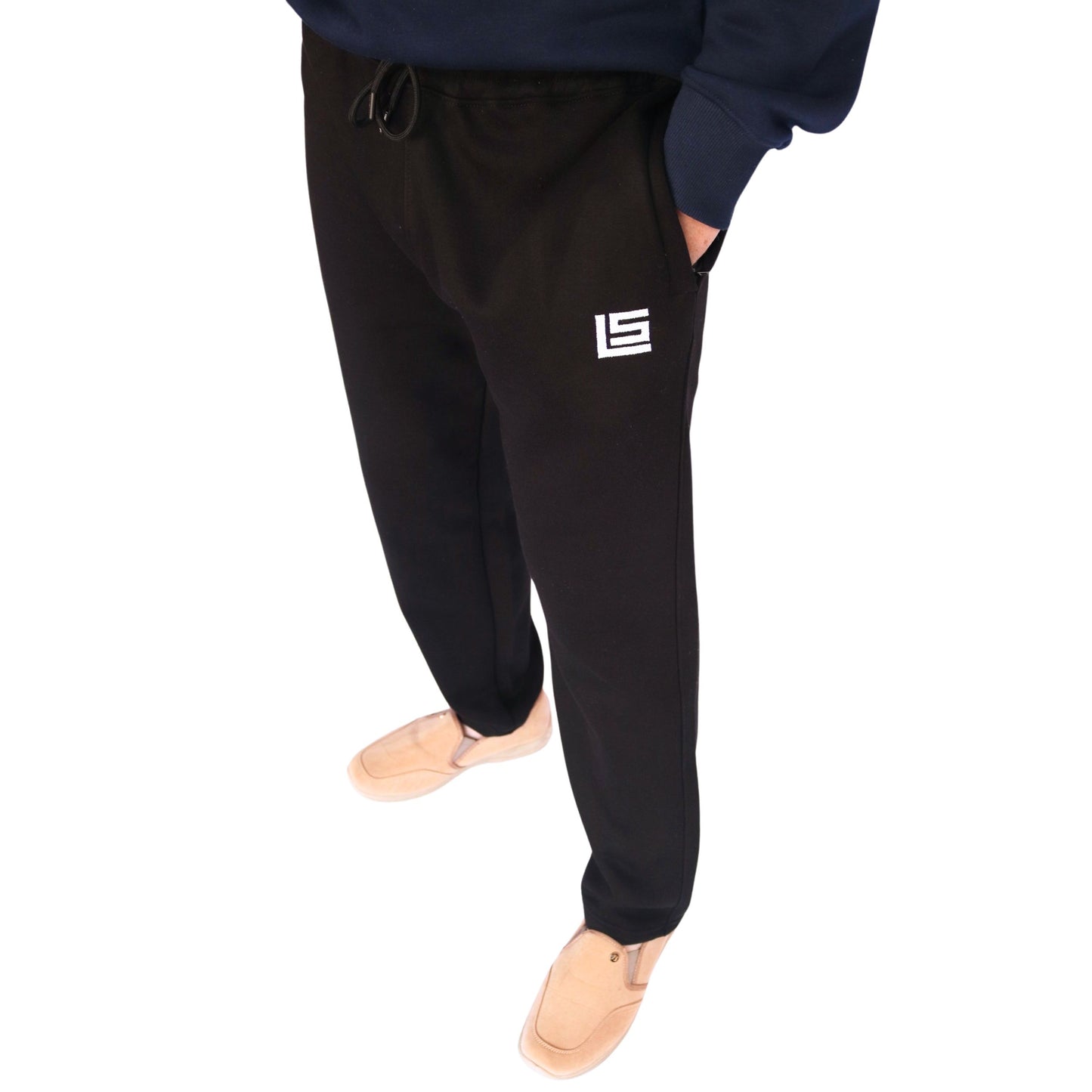 Straight Fit Sweatpants - Black, Navy & Beige