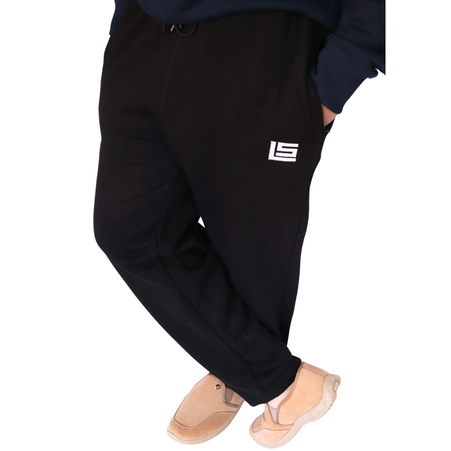 Straight Fit Sweatpants - Black, Navy & Beige