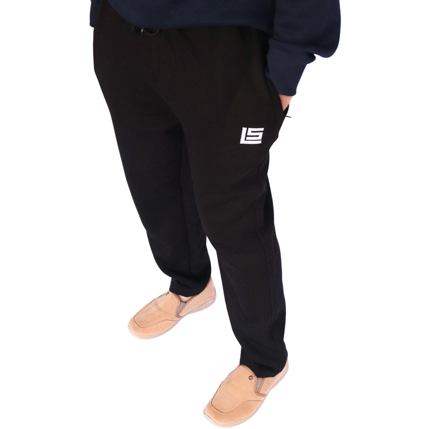 Straight Fit Sweatpants - Black, Navy & Beige