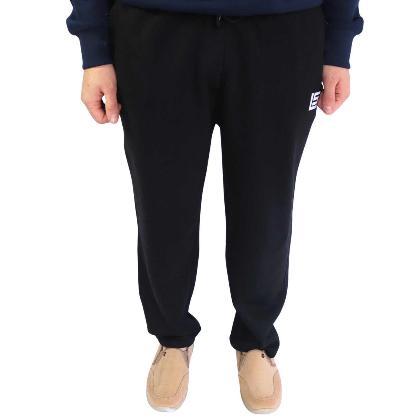 Straight Fit Sweatpants - Black, Navy & Beige