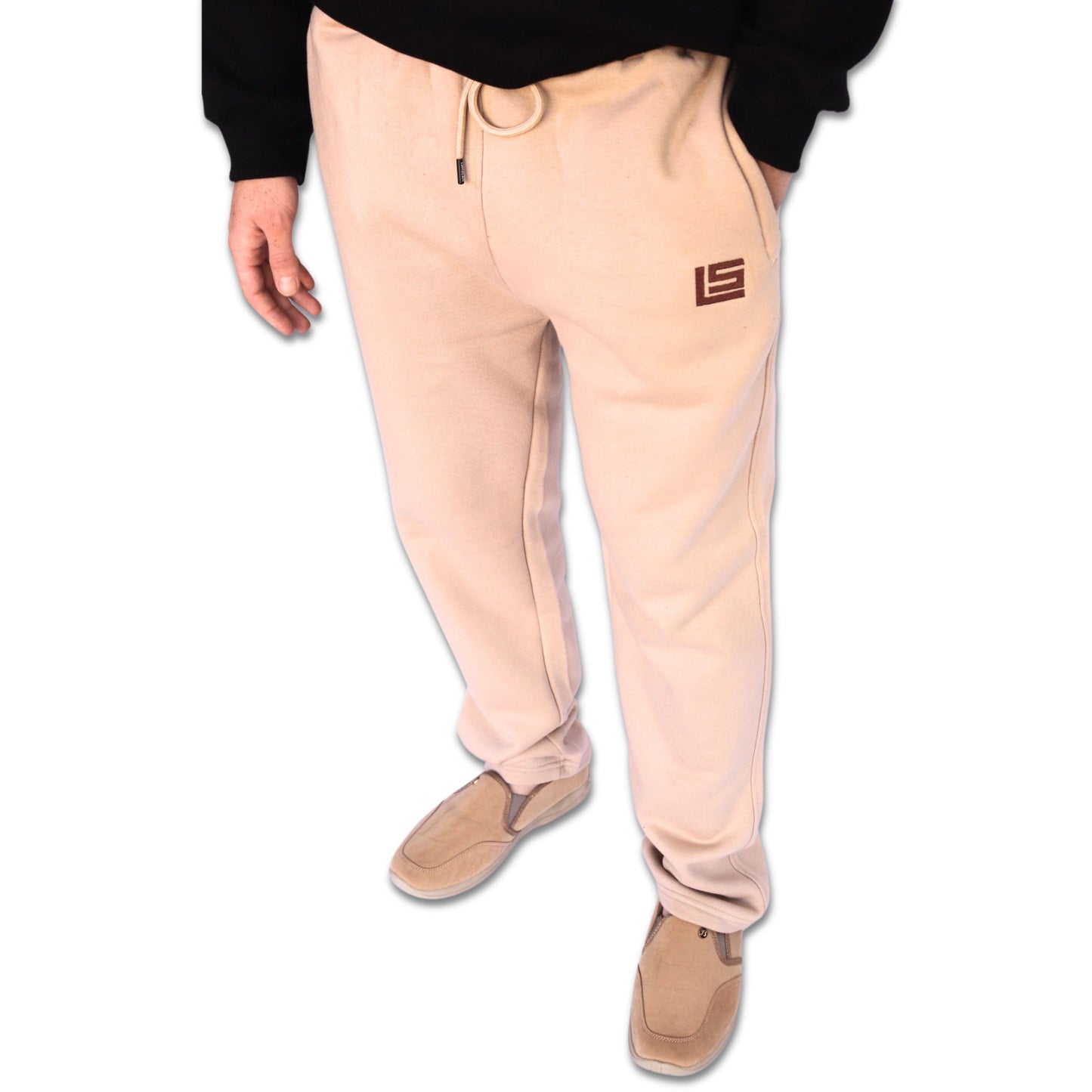 Straight Fit Sweatpants - Black, Navy & Beige