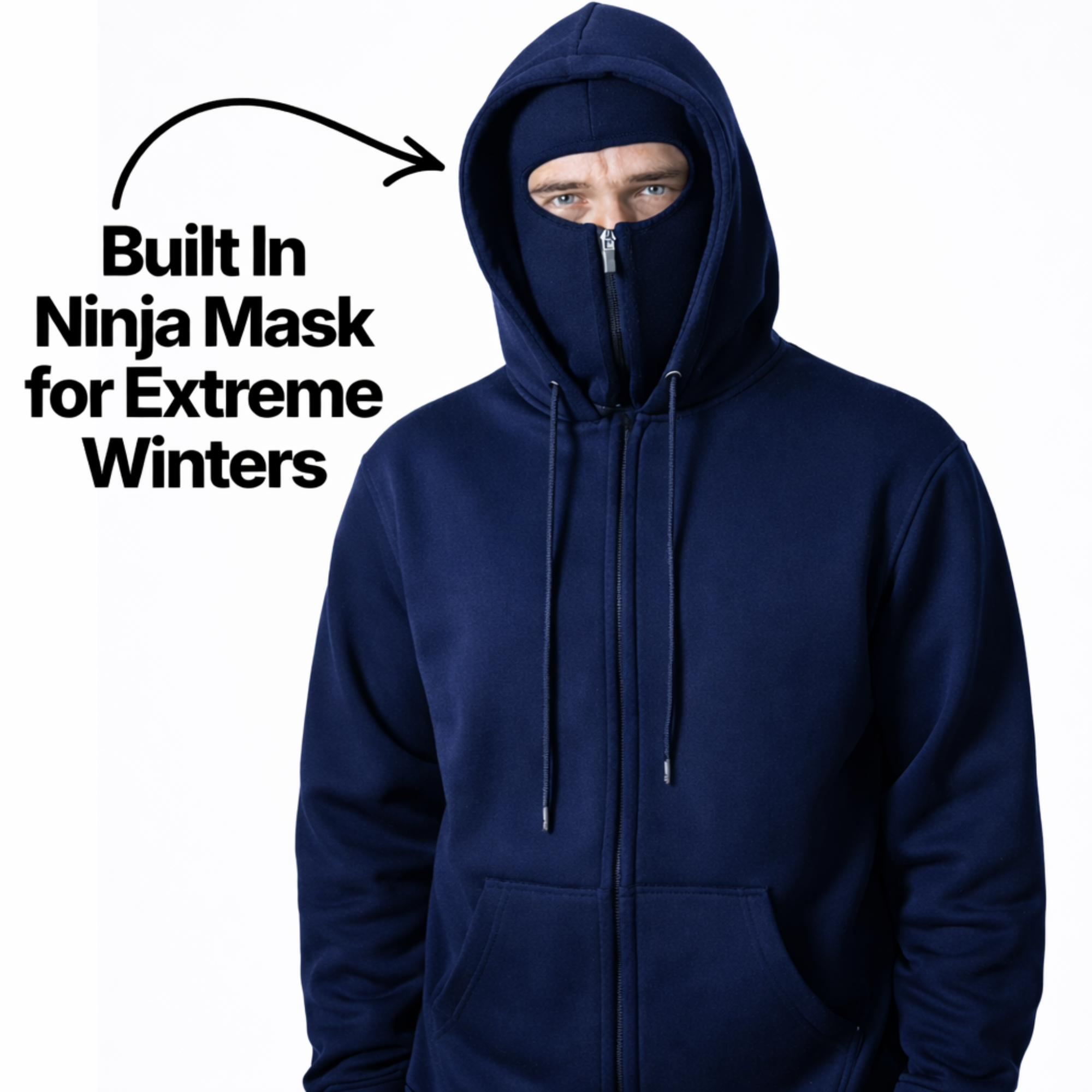Balaclava Hoodie - Navy Blue Daku Mode