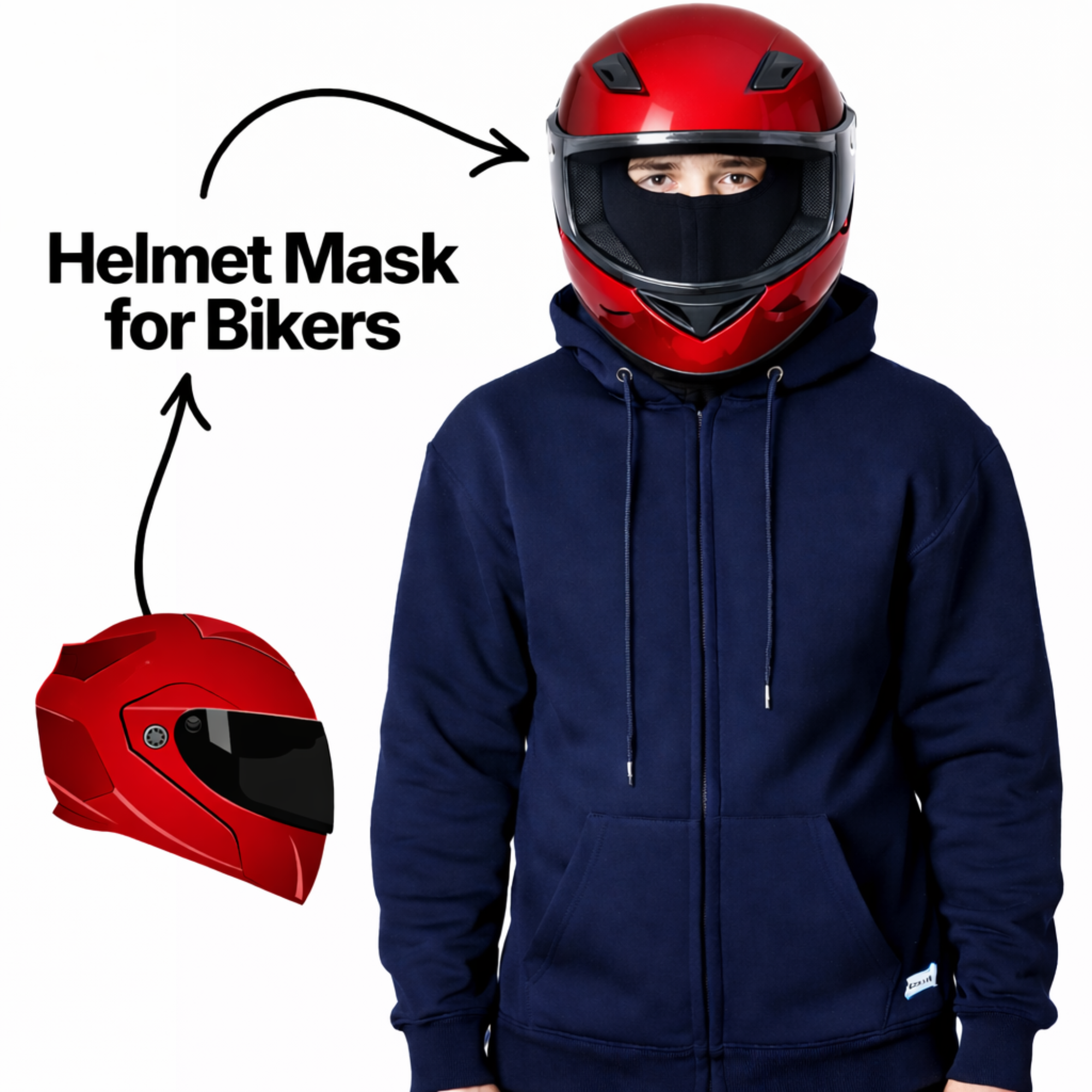 Balaclava Hoodie - Navy Blue Daku Mode