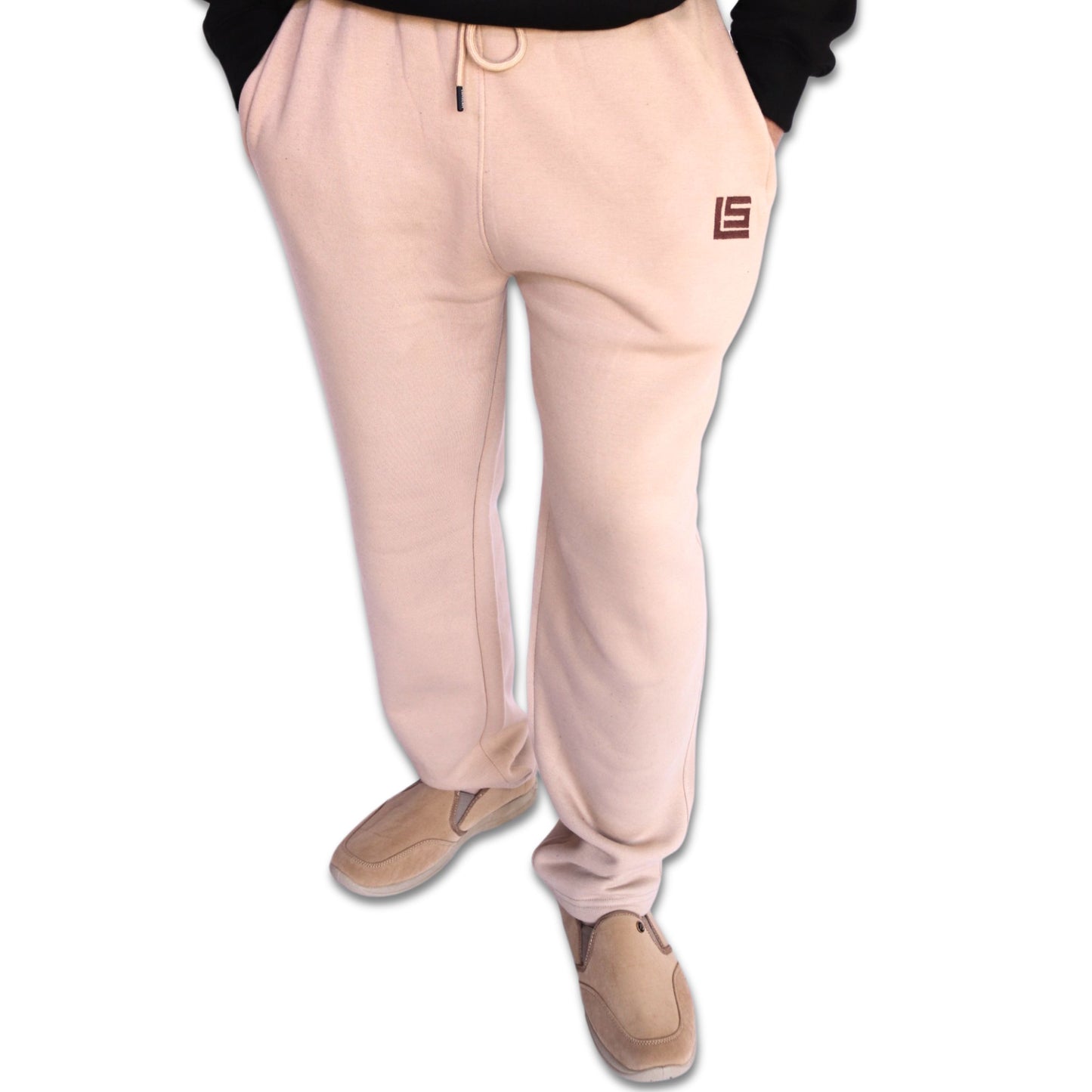 Straight Fit Sweatpants - Black, Navy & Beige