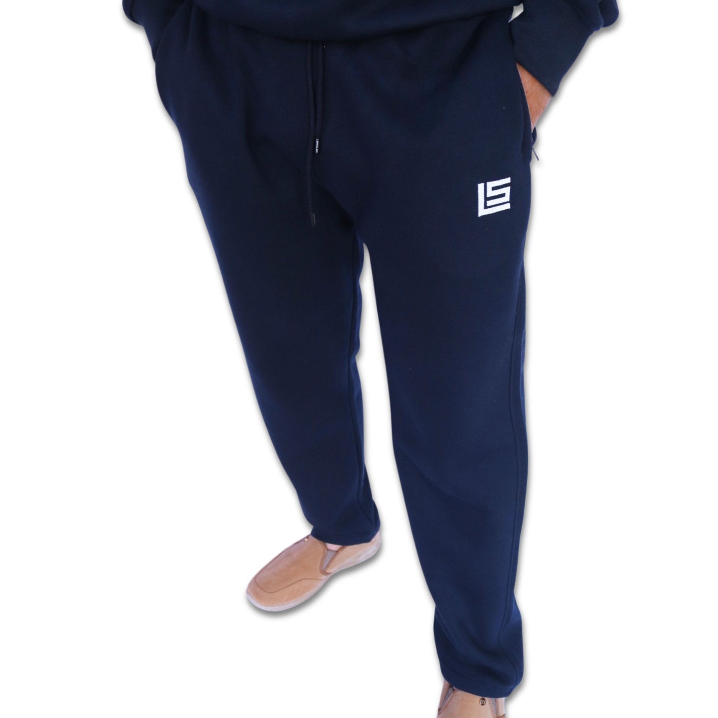 Straight Fit Sweatpants - Black, Navy & Beige