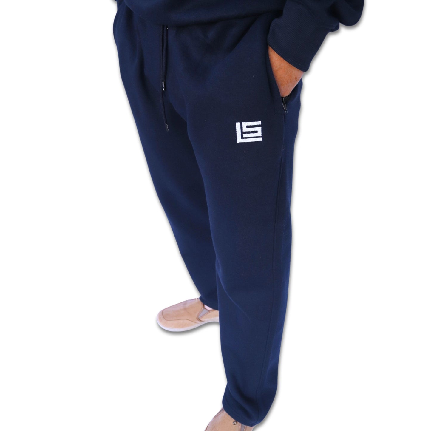 Straight Fit Sweatpants - Black, Navy & Beige