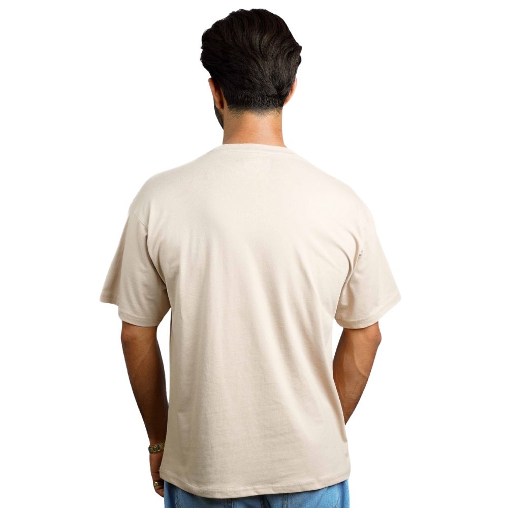 Beige Drop Shoulder T-Shirt | Unisex