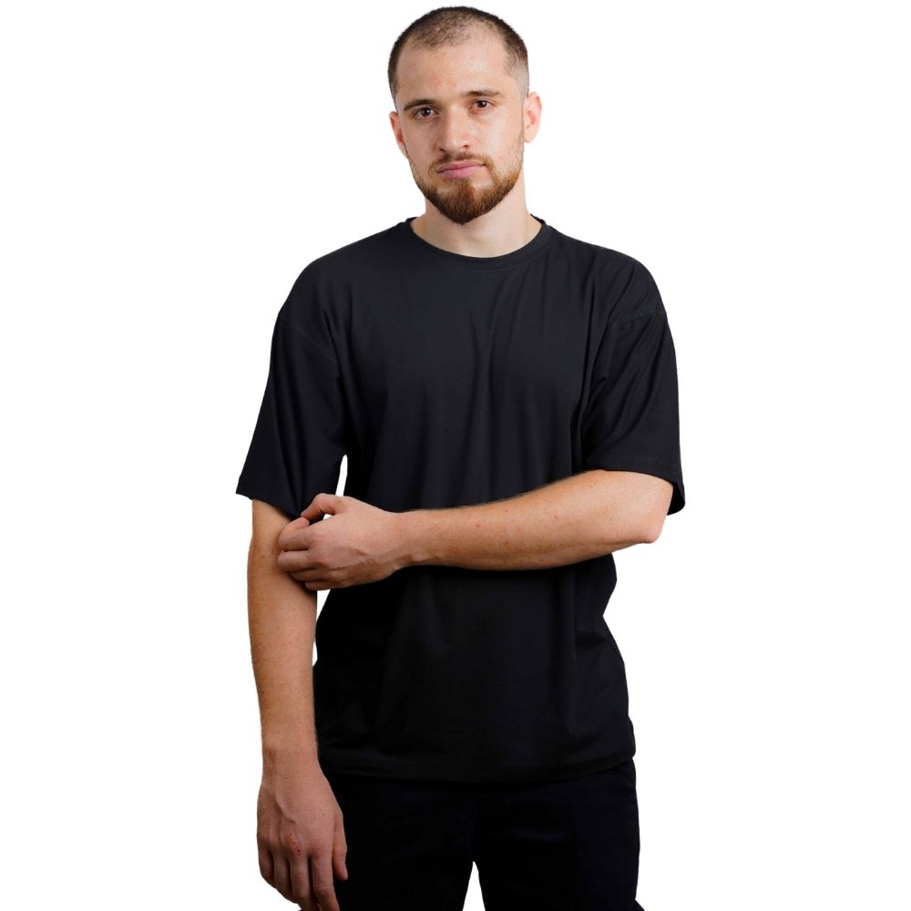 Black Drop Shoulder T-Shirt | Unisex | Lumslam