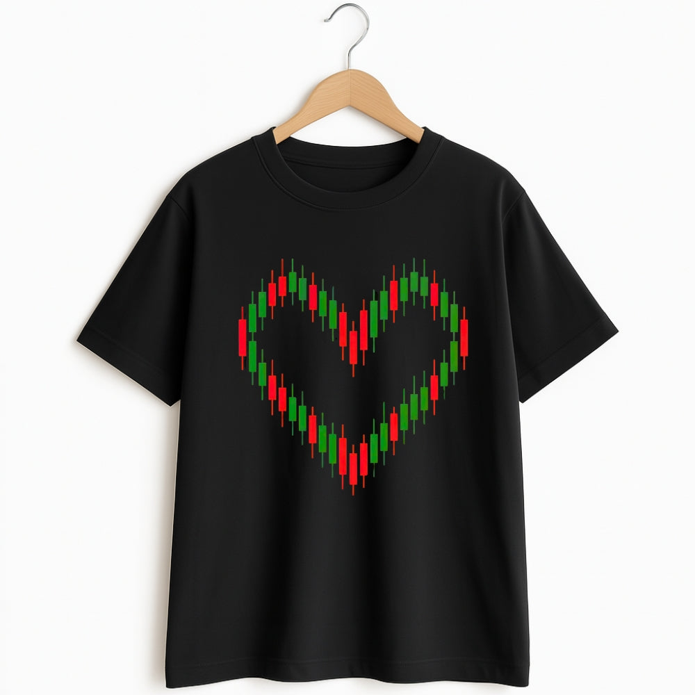 Chart Lover – Candlestick Heart Tee